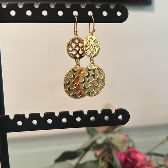 Coach Gold Filigree Dangle Earrings - Picture 3 of 8